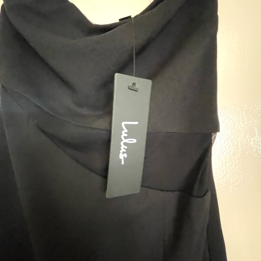 NWT Lulu's Strapless Black Maxi Dress with High Side Slit
